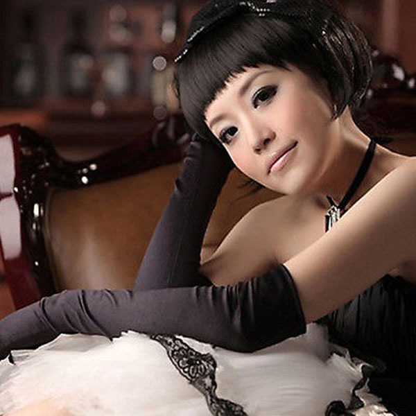 Stretchy Long Opera Gloves Party Satin Gloves Adult Size Elbow Length Wedding US