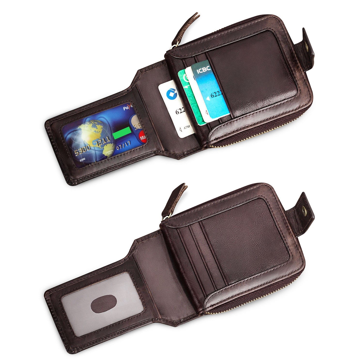 Men Wallets Genuine Leather Exceptional Slim Purse ID Card Holder Coin Pocket US
