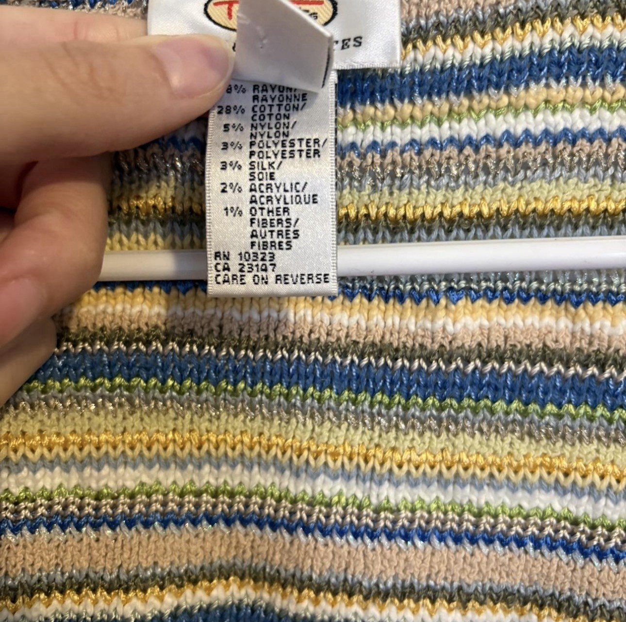 Talbots Striped Knit Sweater – Elbow Sleeve Lightweight Pullover Top Size 1X