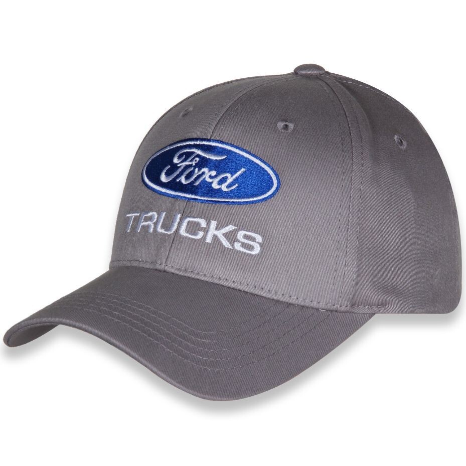 CHECKERED FLAG SPORTS FORD TRUCKS LOGO EMBROIDERED GRAY STRUCTURED HAT