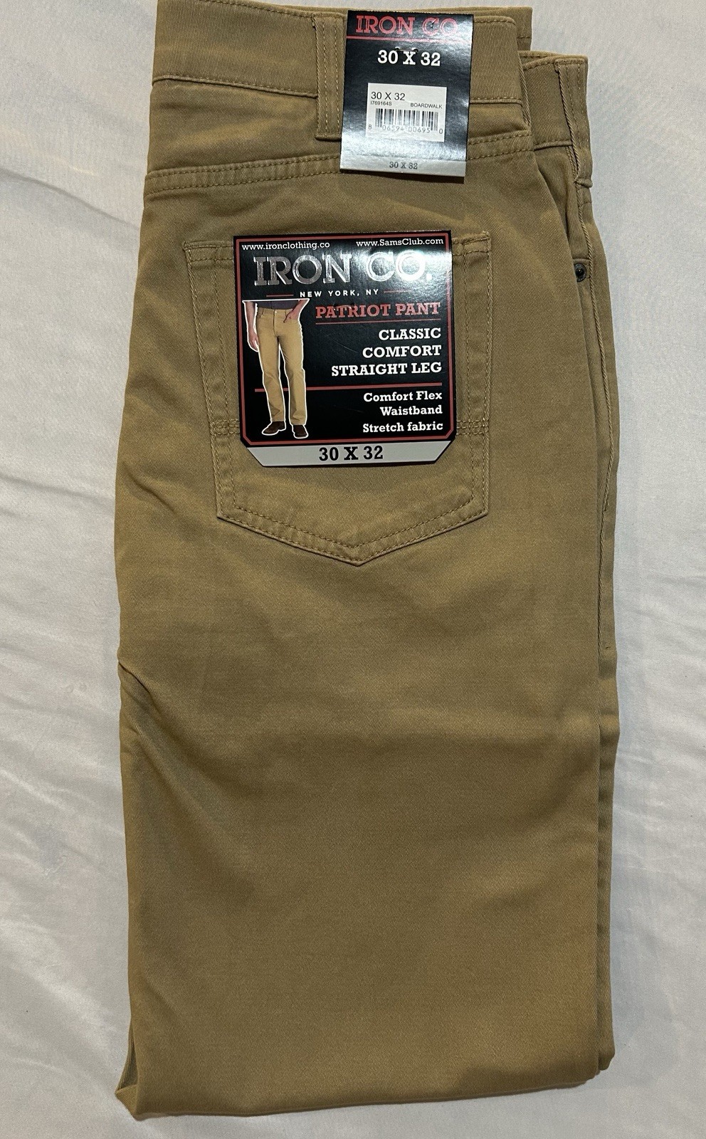 Iron Co. Men’s Classic Stretch Comfort Patriot Pants Boardwalk Khaki 30 X 32