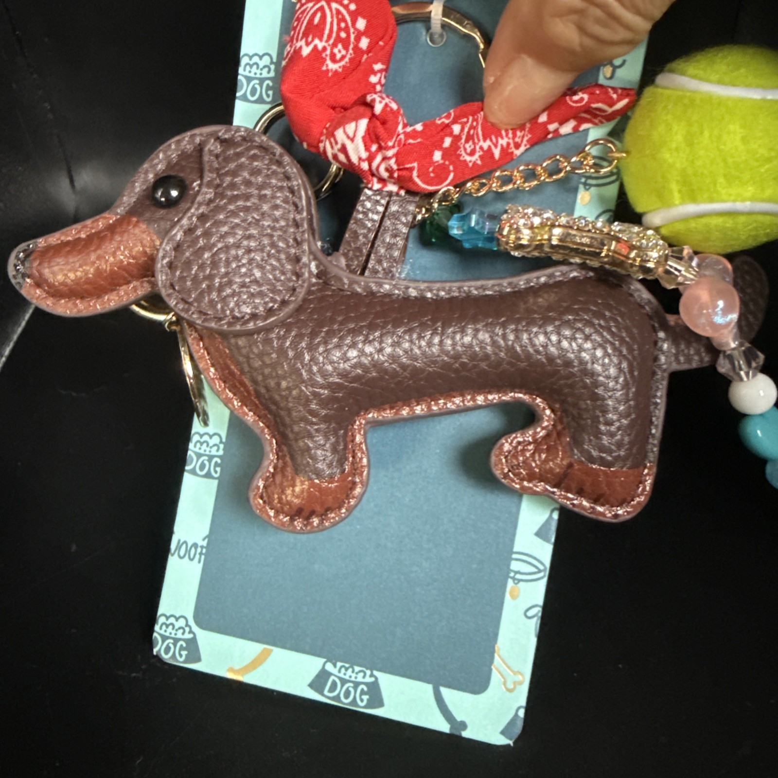 Piper K Dachshund (Wiener Dog) Leather Bag Charm / Key Chain Viral On TikTok NEW