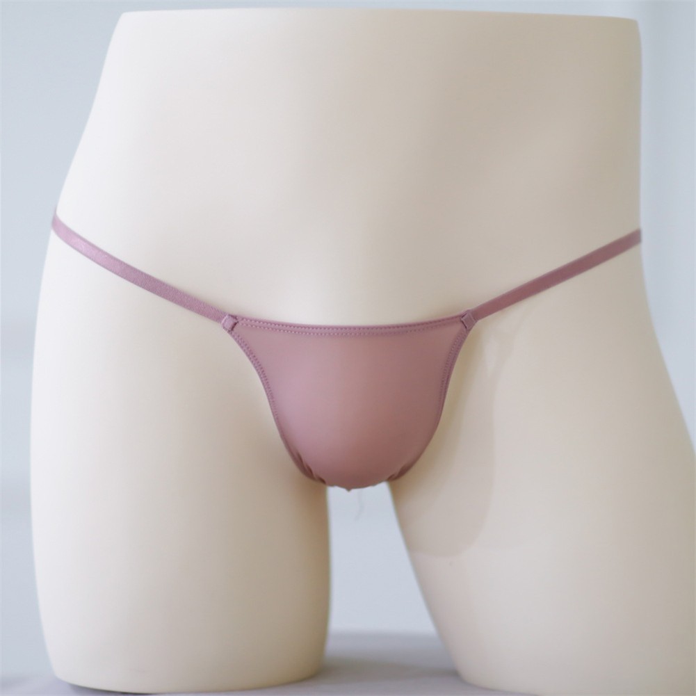 Sexy Mens T-Back G-string Thong Bikini Underwear Sheer Pouch Ice Silk Thongs