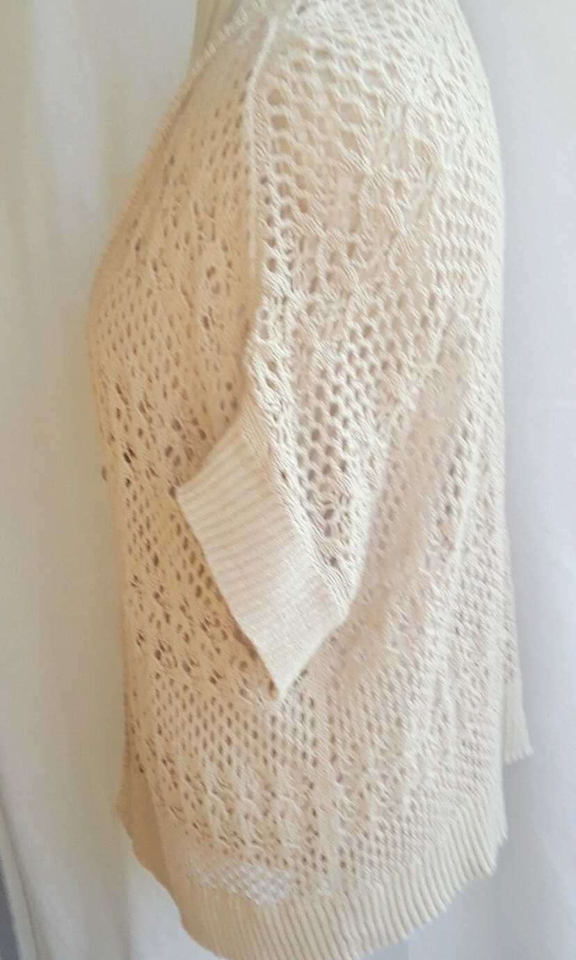 St John’s Bay Women 1XL short sleeve beige beautiful knit tunic TA1-7