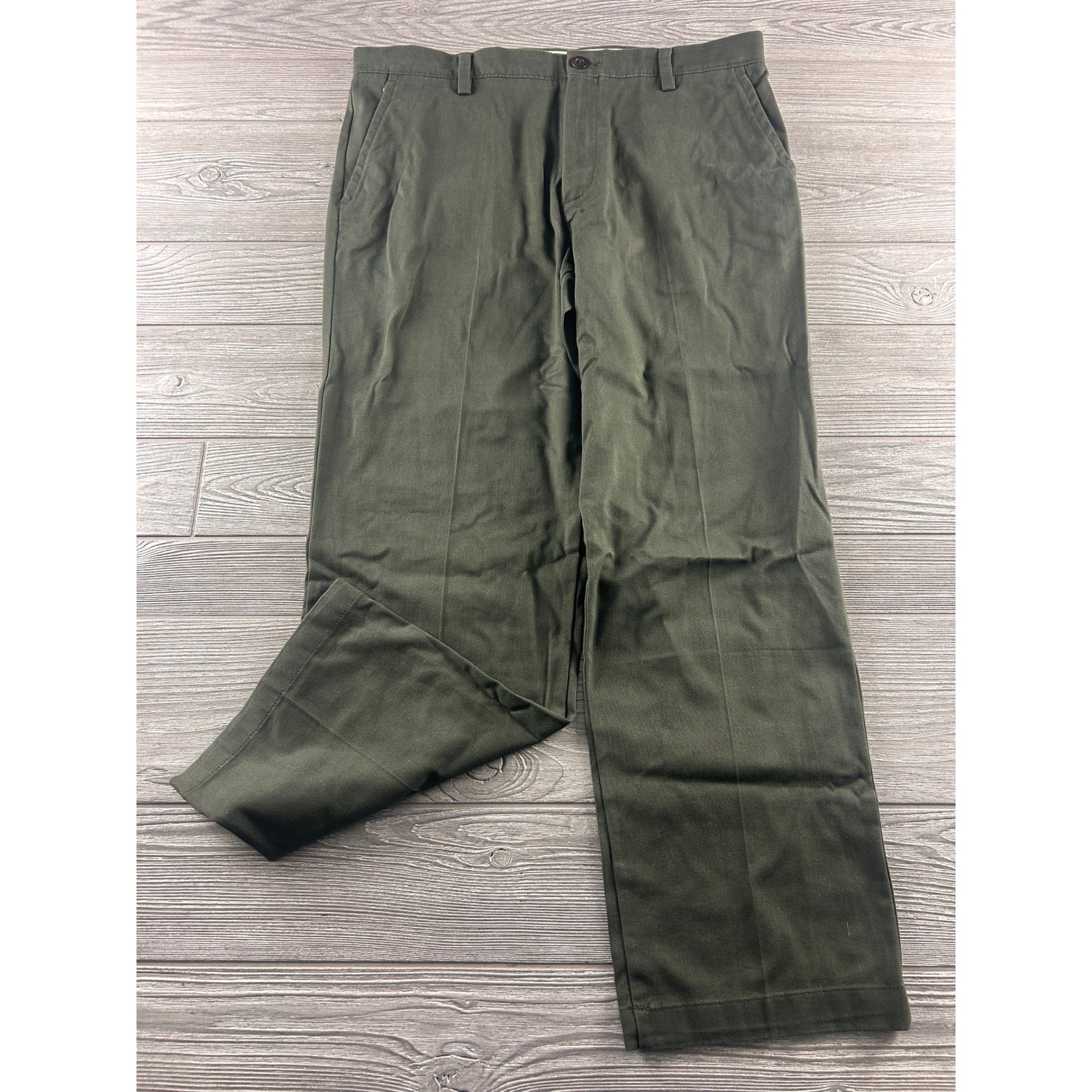 Dockers Mens Easy Khaki Classic Fit Pants Olive Green Stretch 36×30 New