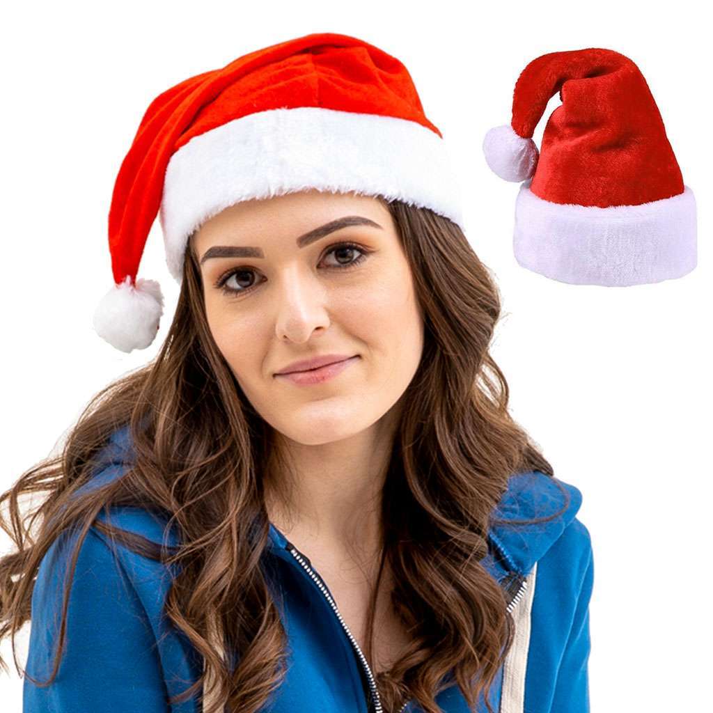 Adults Kids Premium Christmas Santa Claus Hat Cosplay Costume Plush Xmas Cap US