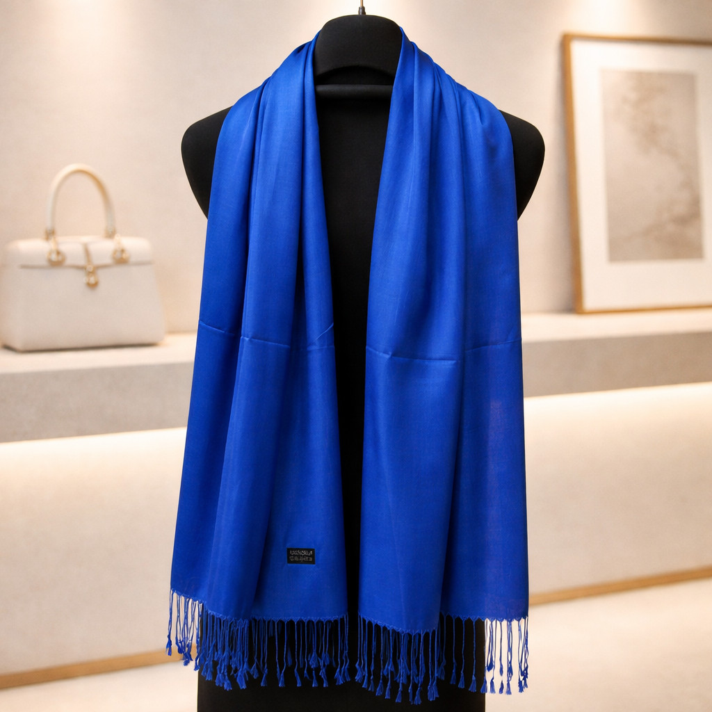 Women’s 100% Silk Solid Long Rectangular Scarf Shawl Wrap Stole Elegant