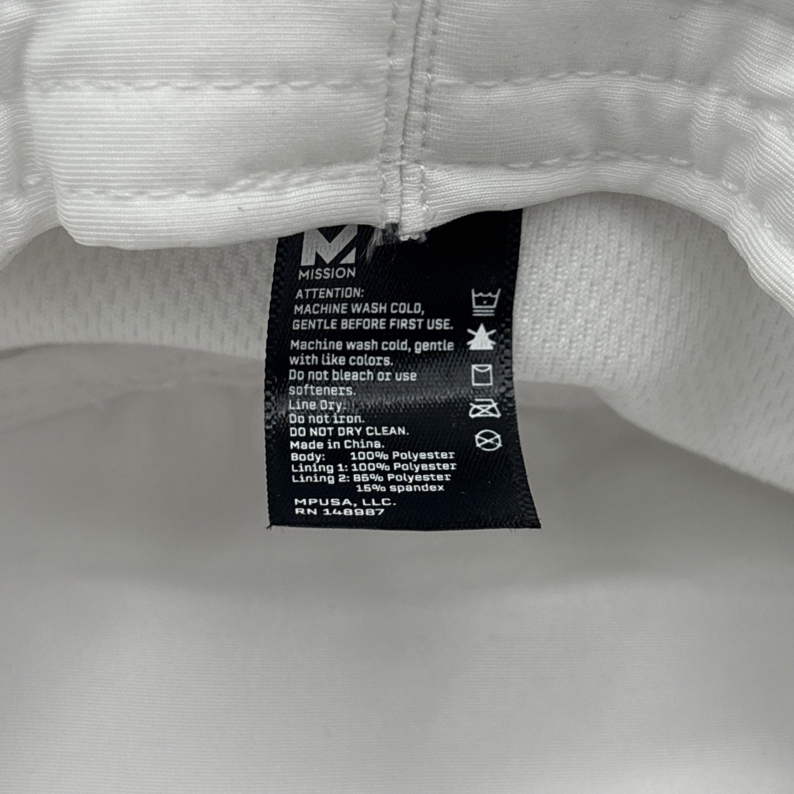 Mission Cooling Wide Brim Hat W/Side Snaps One Size UPF 50+ White One Size NEW