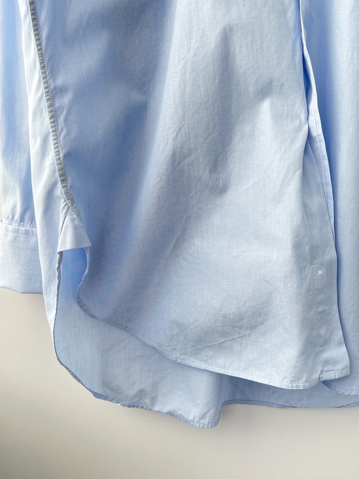 Ede & Ravenscroft Grandad Collar Shirt 15.5 39 Light Blue Cotton Royal Warrants