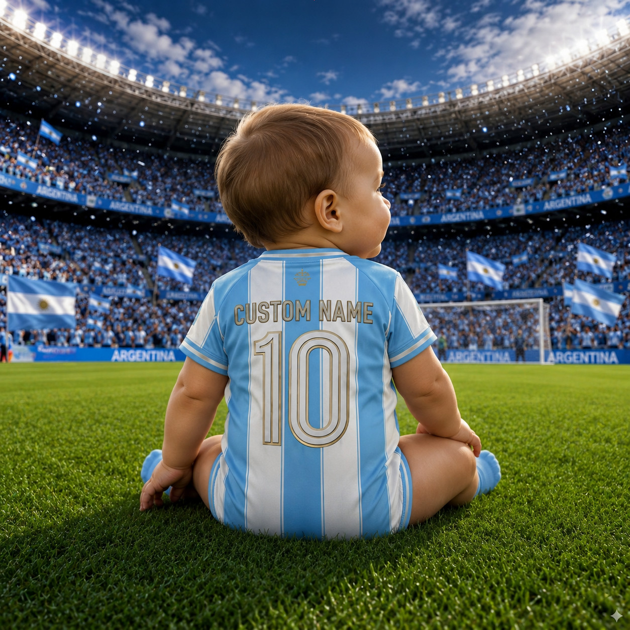 Argentina World Cup 2026 Infant Bodysuit Personalized Soccer Jersey Baby Gift