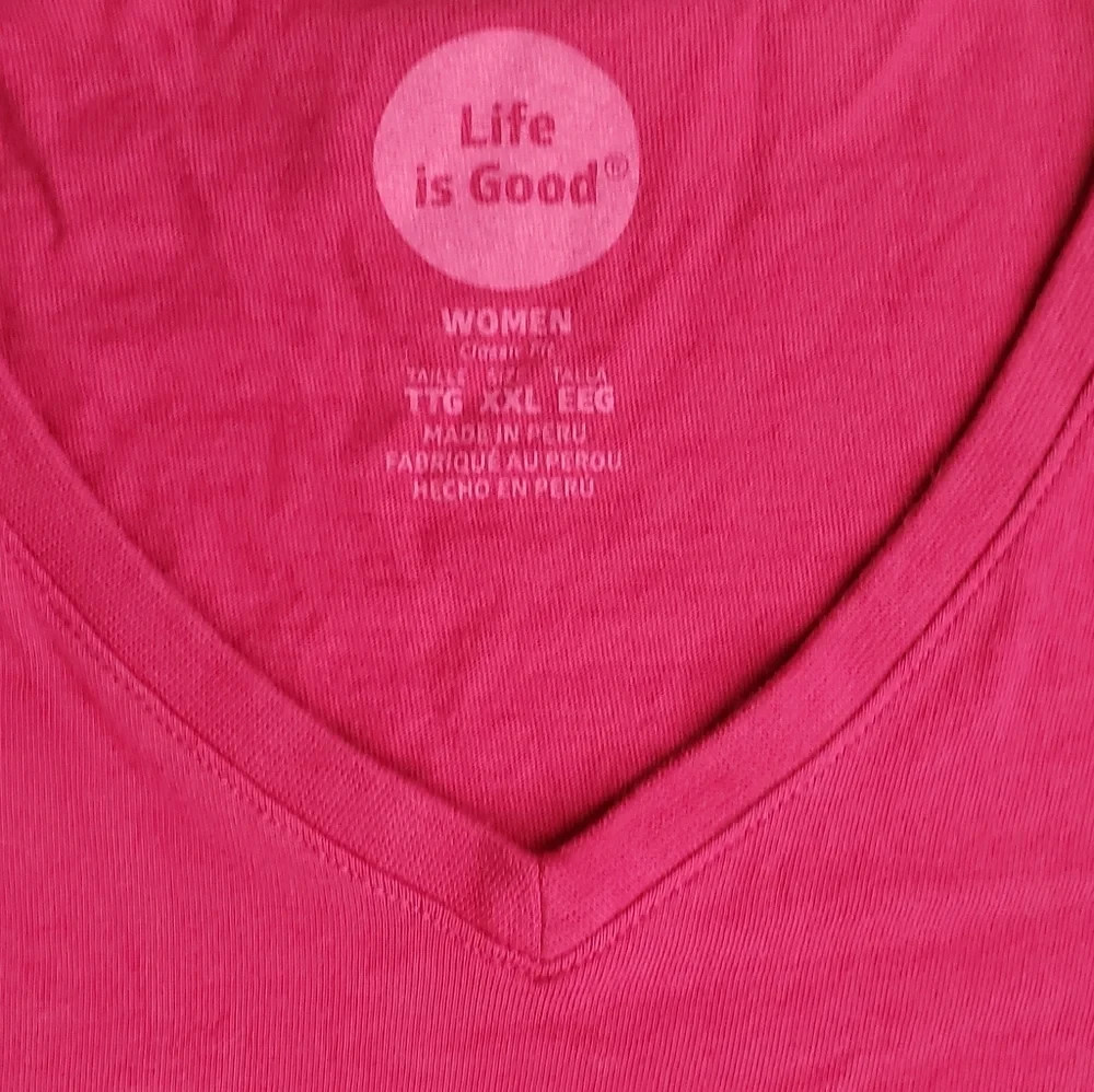 Life is Good Pink T-Shirt with Turtle Design NWOT classic fit XXL