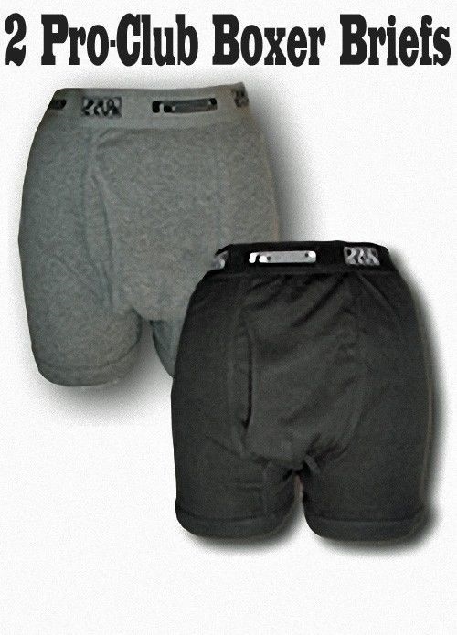 2 Pack PRO CLUB Boxer Briefs Cotton Proclub Men’s Underwear Big and Tall Sm-7XL