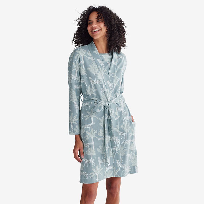 Printed Pima Cotton Women’s Kimono Robe