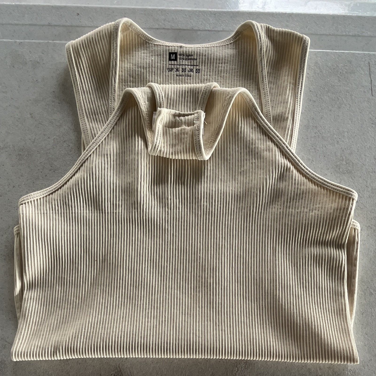 Beige Bodysuit Women’s M Moderate Compression Stretch Opaque Wireless