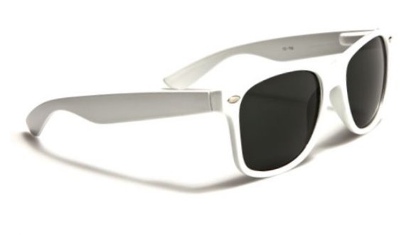 New 100% UV400 Plastic Sunglasses White Frame Gray Lens Unisex WF01
