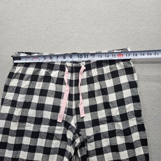 Old Navy Women Size Large Black White Checkered Pants Lounge Drawstring