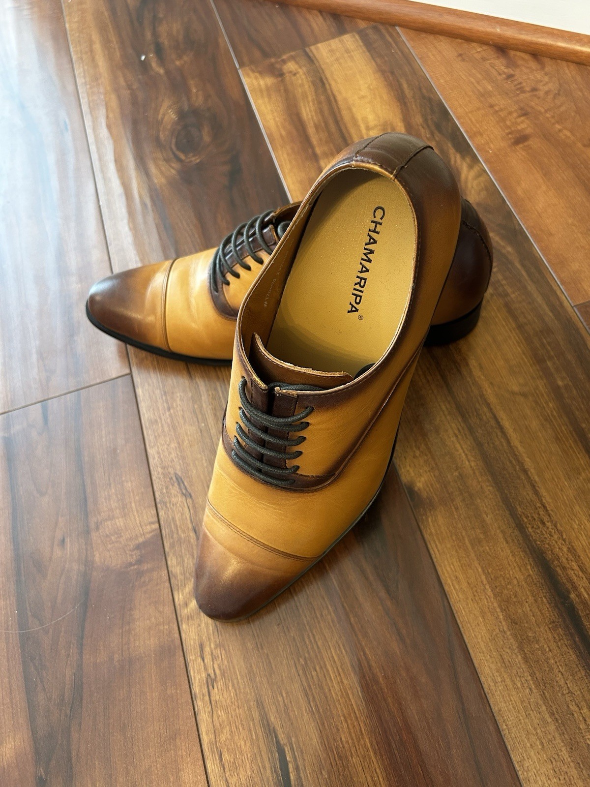 ChamARIPA Men’s Oxford Dress Shoes Size 40 EU Brown Leather Worn Once