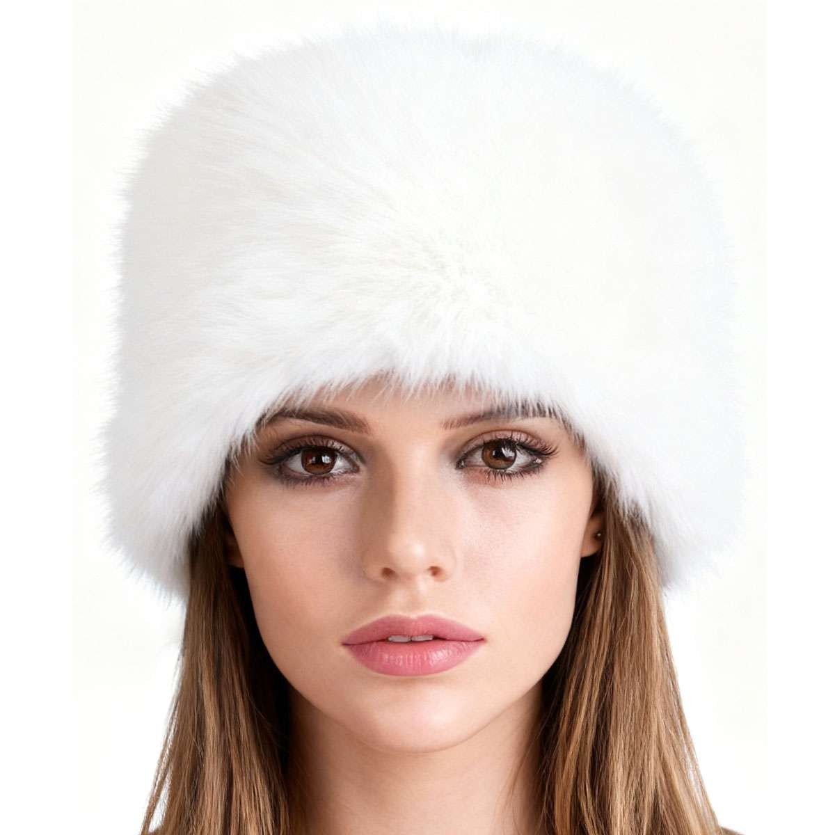 Women Winter Russian Fluffy Faux Fur Headband Hat Ear Warm Thick Snow Ski Cap