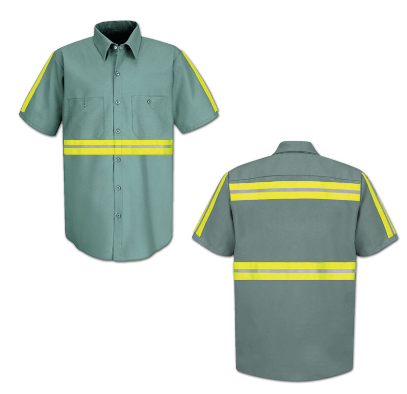 Red Kap Enhanced Visibility Hi Vis Reflective Safety Work Towing Uniform Shirts