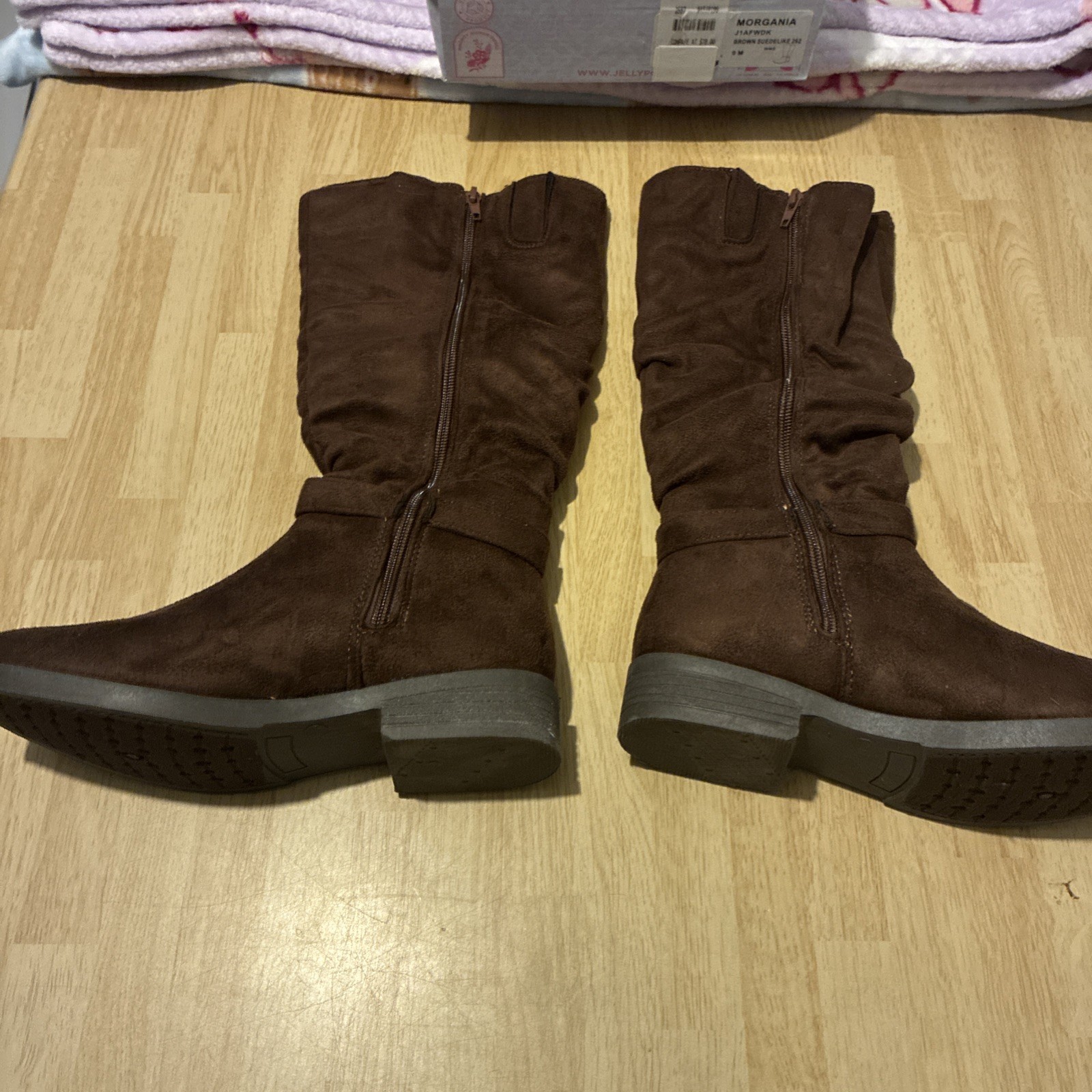 New $70 Jellypop Morgania Brown Suedelike Zip Up Women’s Boots Size 6m