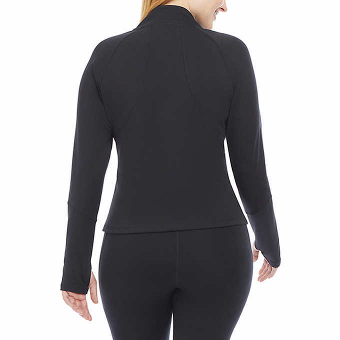 Danskin Brushed Yoga Jacket Black Moisture Wicking Pockets M-XL