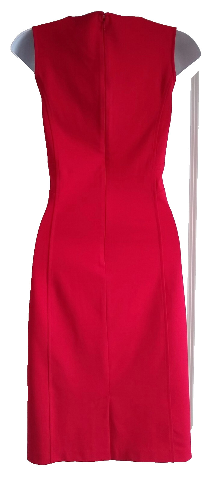 GARNET HILL Size 8 Rhinestone Ponte Knit Sheath Cocktail Party Dress Red $138