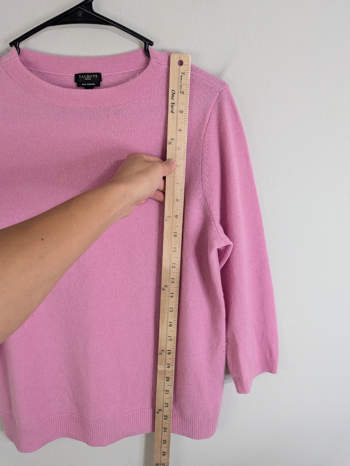 Talbots Sweater Women’s Large Petite Pink 100% Cashmere Stretch Casual