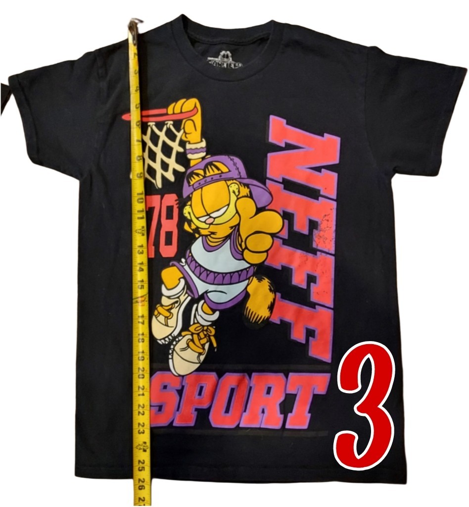 Lot of 3 Men’s Small Skate T-Shirts Thrasher Flame VANS NEFF Garfield Bundle S