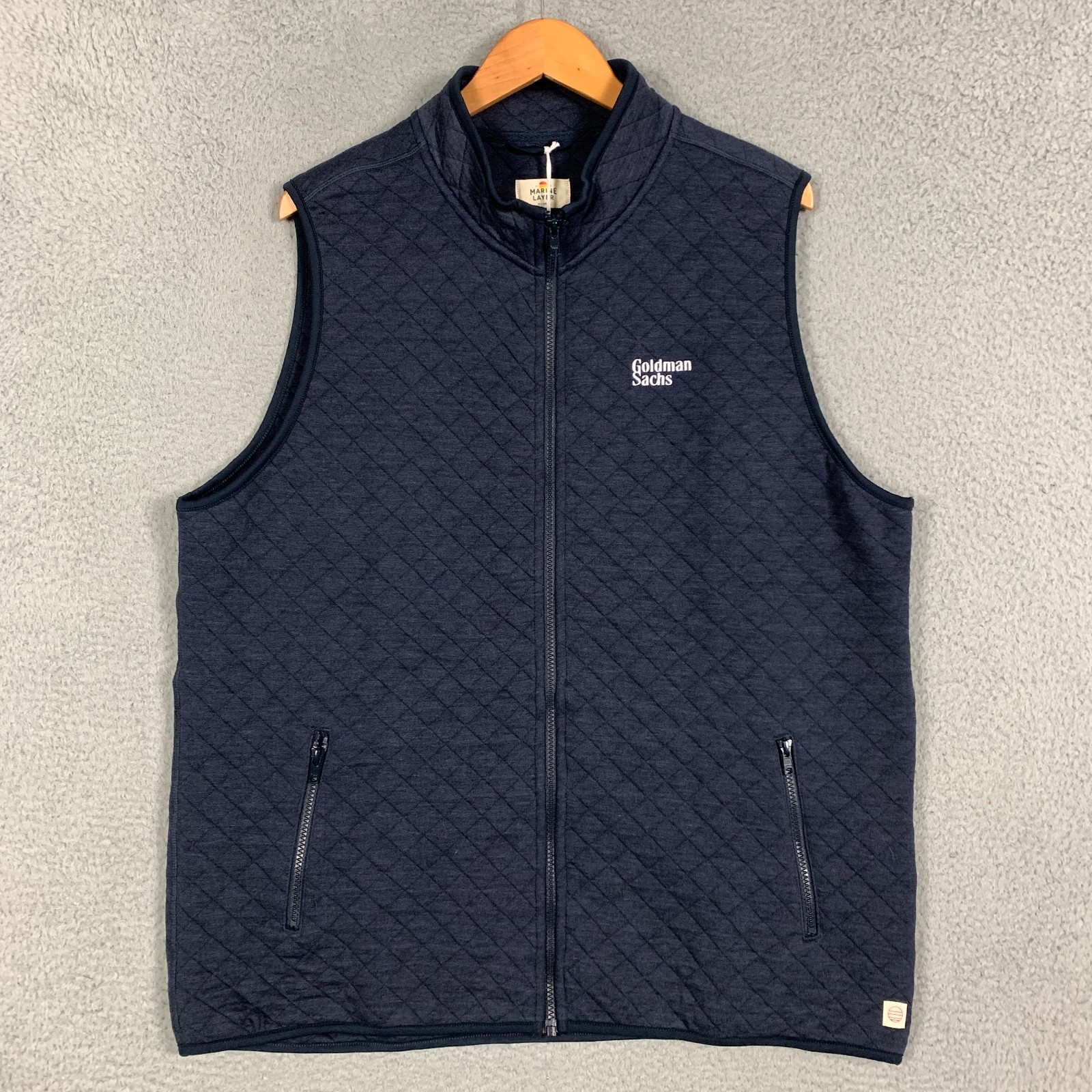 Marine Layer Goldman Sachs Corbet Vest Men’s XL Navy Diamond Quilted NWT $135
