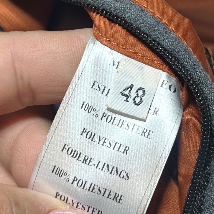 Waterville Men Quilted Vest Charcoal Grey Orange Theo Made in Italy Size 48