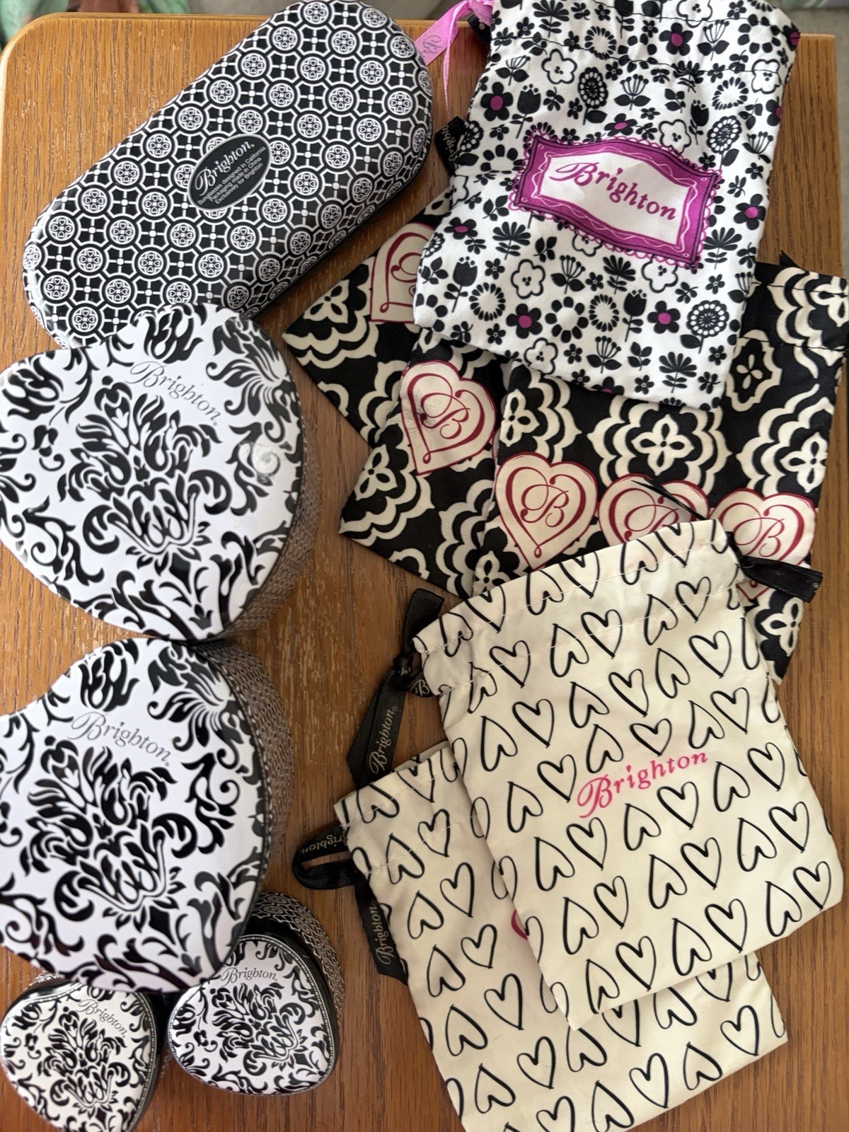 Brighton Logo Pouches & Drawstring Dust Bags Set, Floral Multicolor