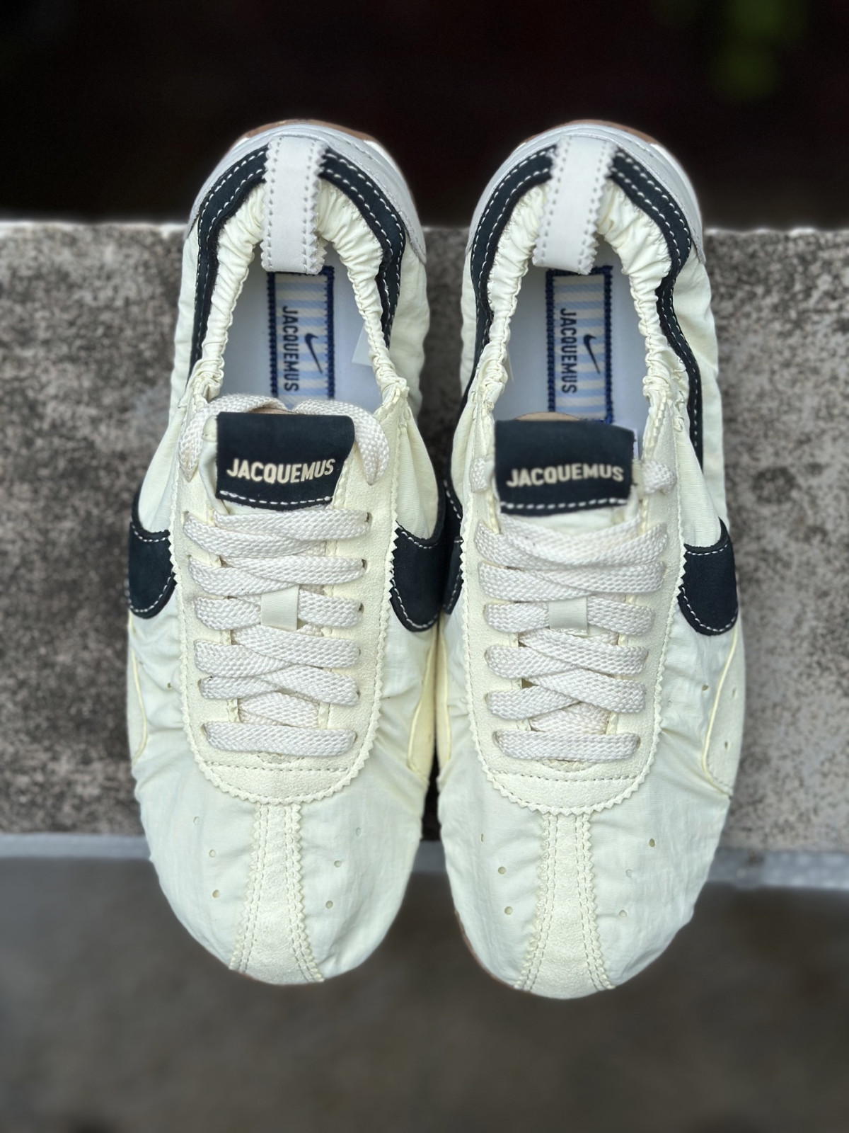 Mens Jacquemus x Nike Moon Shoe Cream Dark Navy Flat Designer Running Sneakers