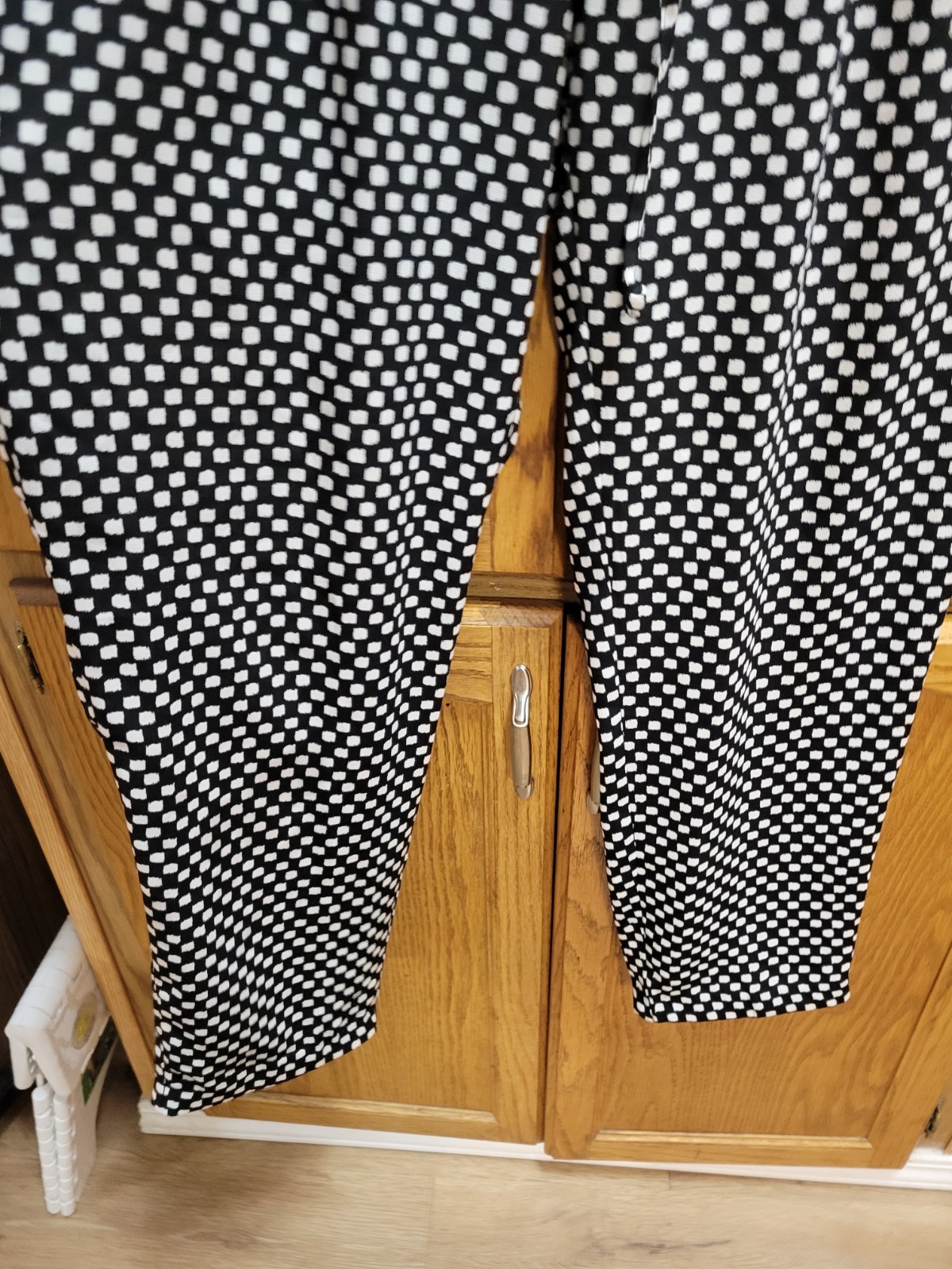 Black & White Checkered Lite Wght Strait Leg Beach Pants By Zac&Rachel sz Lrg