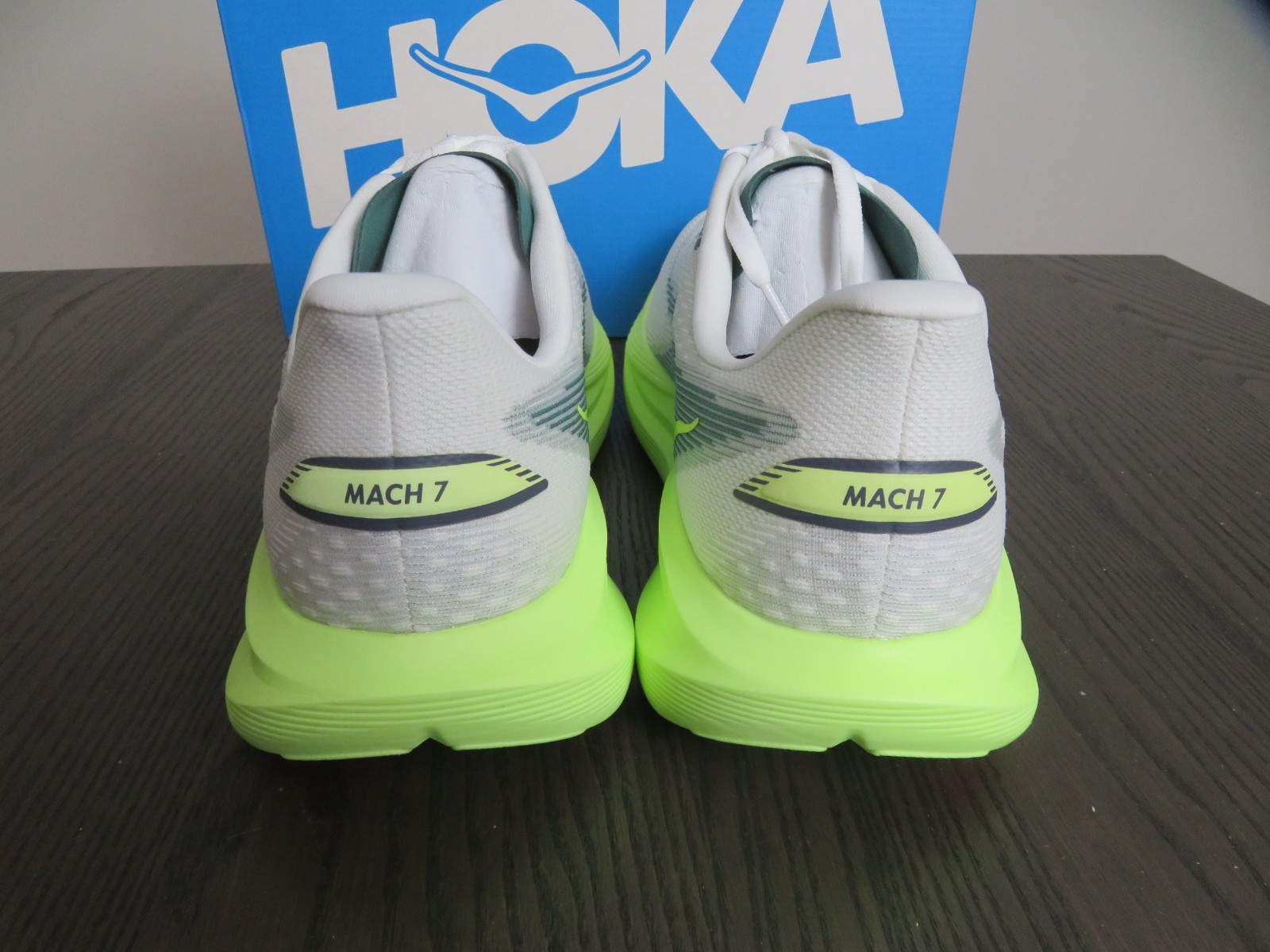 Hoka One One Mach 7 Mens 12 Shoes 1171904 FYZ Gray Green Running Gym Sneaker