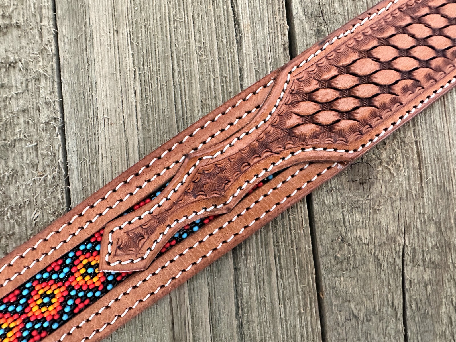 Western Belt Handmade Embossed Full Grain Leather Heavy Duty With Removal Buckle