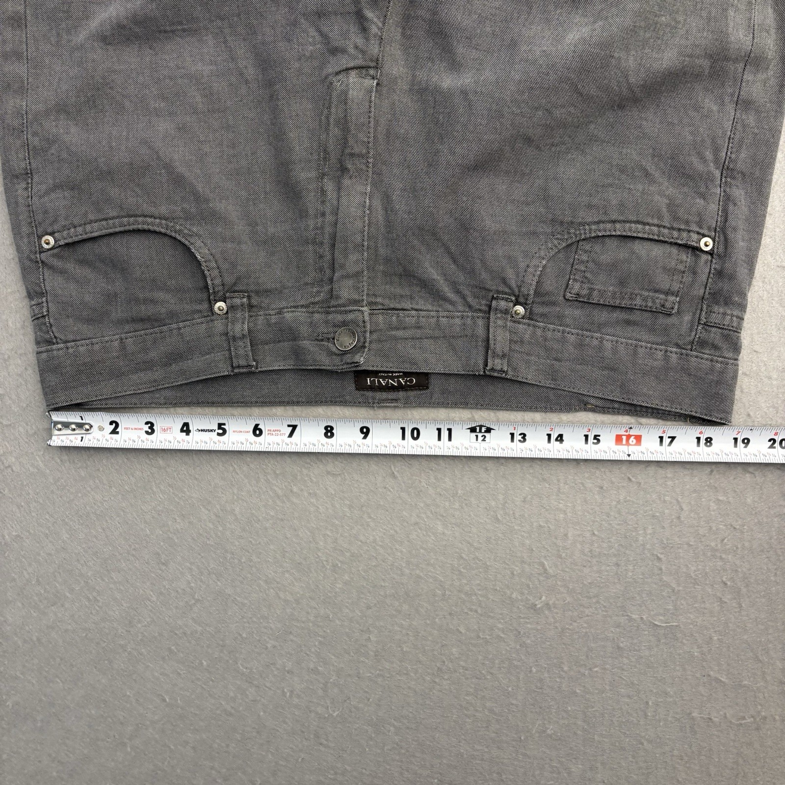 Canali Pants Mens Size 37×29 (56) Gray Cotton Luxury Made In Italy Casual