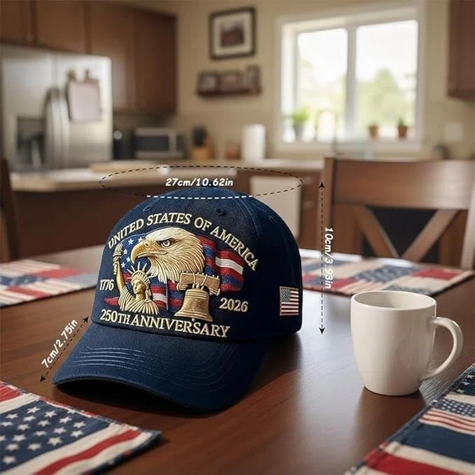 United States 250th Anniversary Eagle Hat,USA Patriotic Baseball Cap PRINTINGS