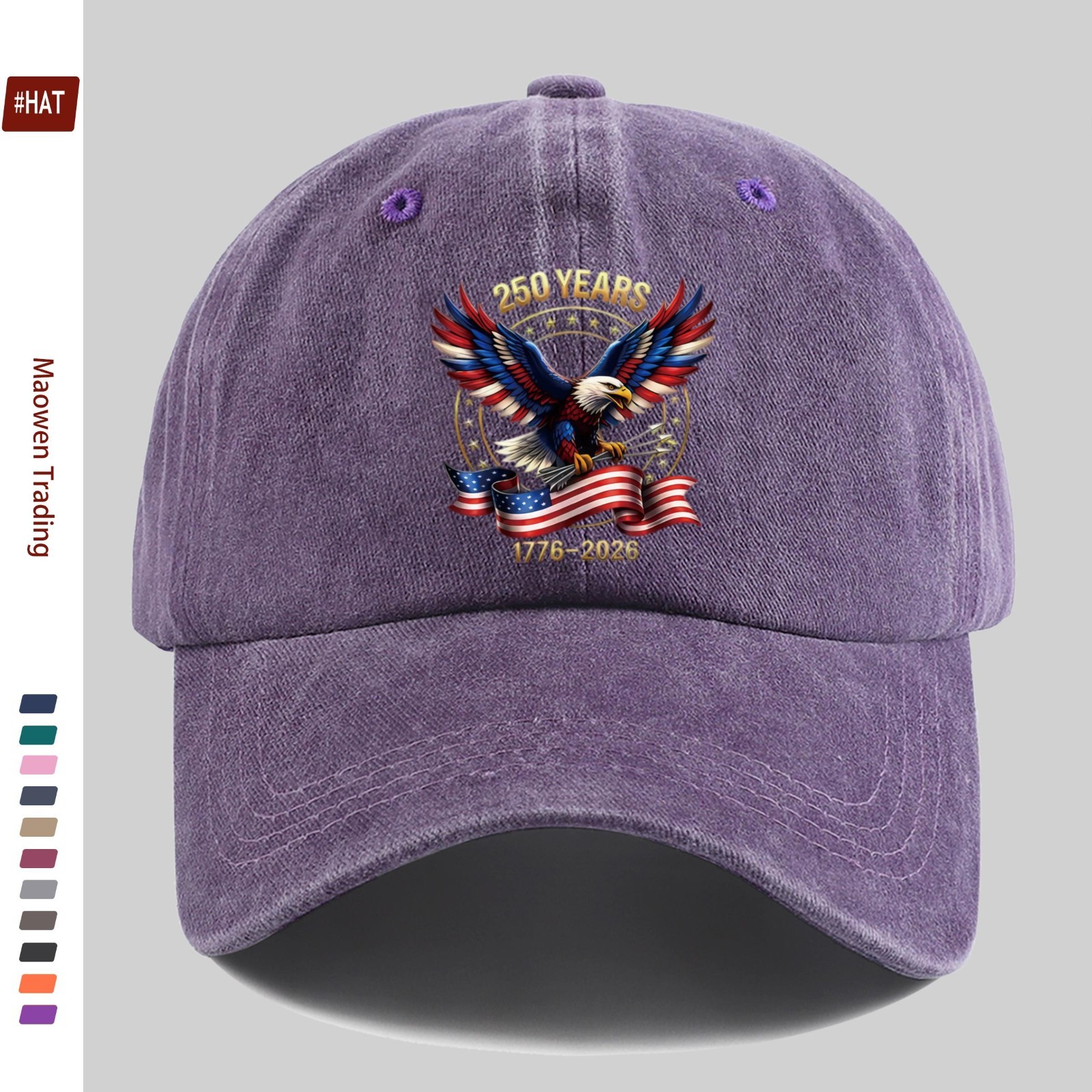 USA 250th Anniversary Hat 1776-2026 American Independence Eagle Flag Baseball Ca