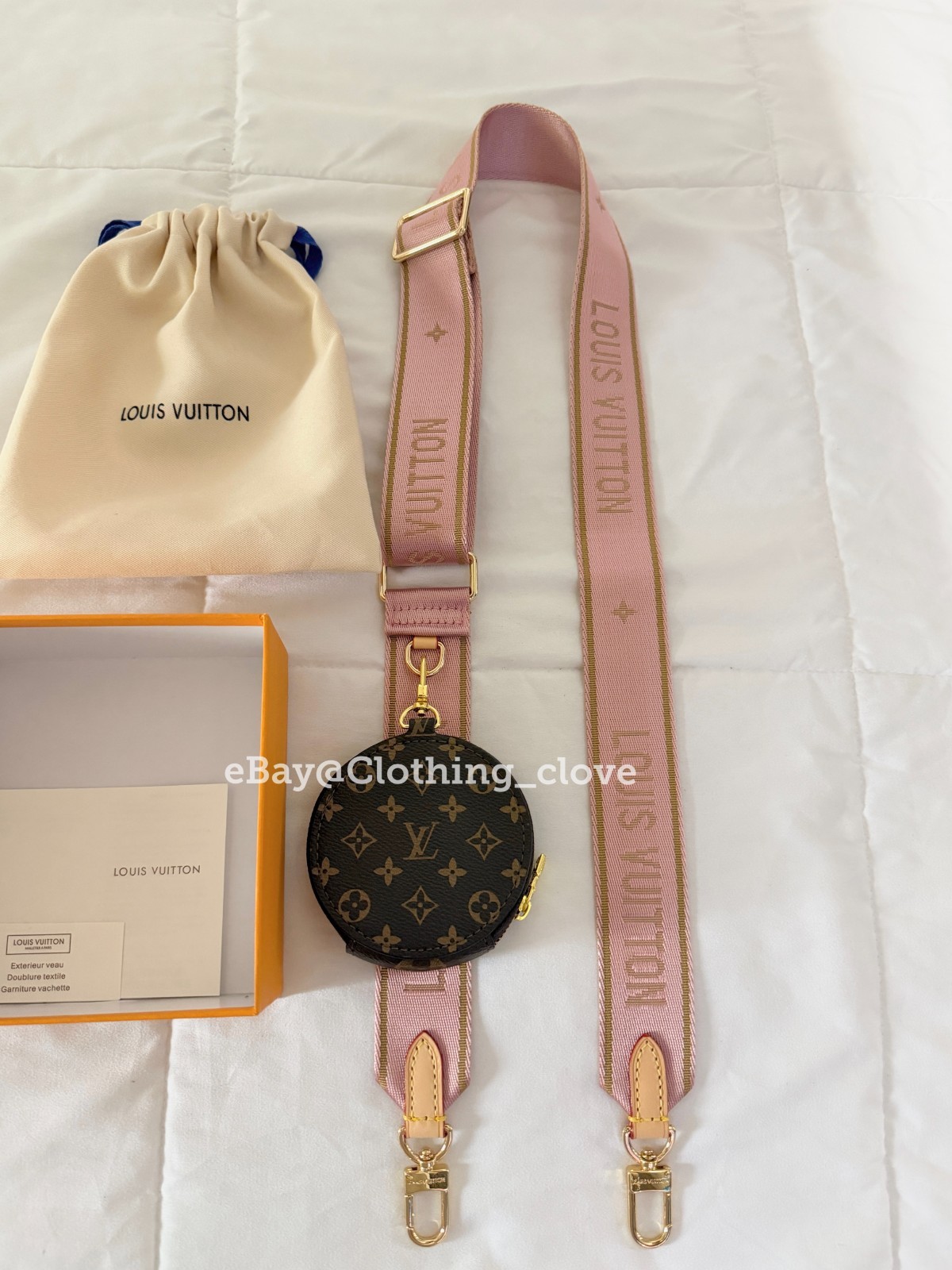 Louis Vuitton Shoulder Strap Adjustable Crossbody Shoulder Replacement Pink LV