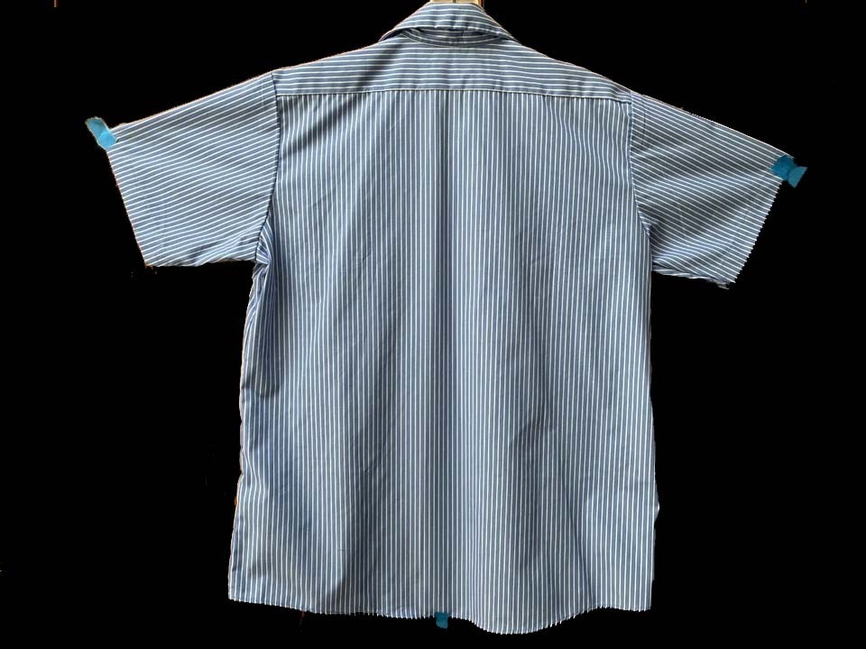 ELVIS Crown Electric Patch Striped Mechanic WORK SHIRT Kustom Rockabilly punk