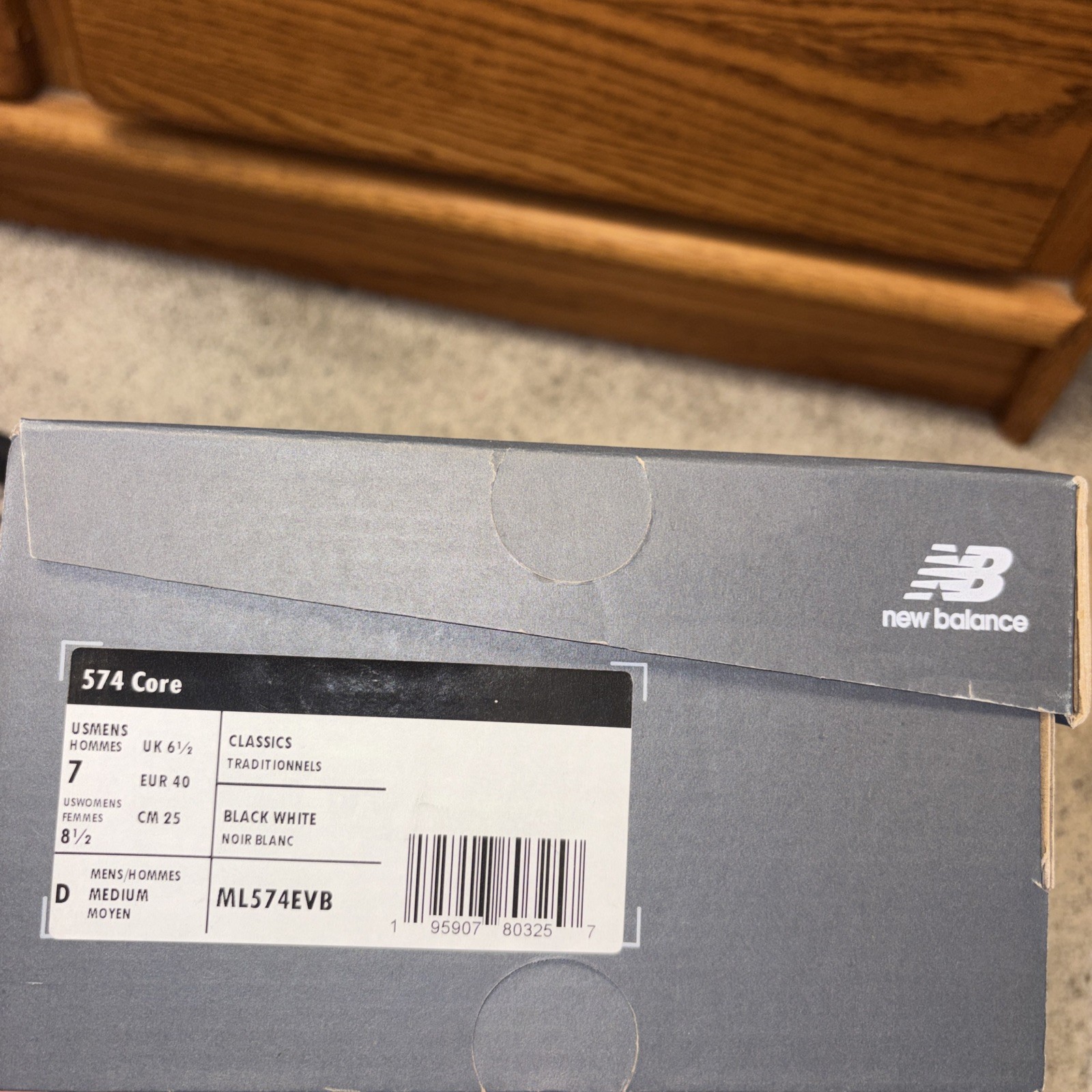 New Balance 574 Black/Grey US Mens Size 7