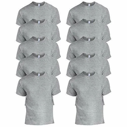 Gildan Men’s Crew Neck T-Shirts, 6 Pack, White Tees, 100% Cotton