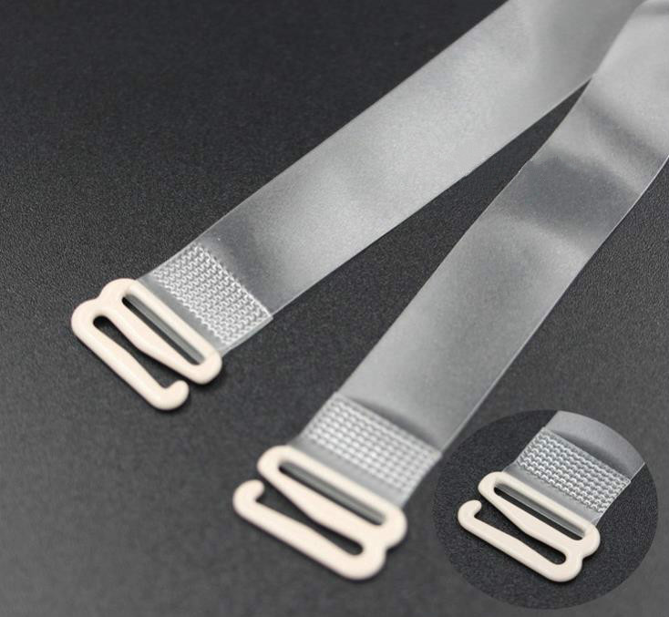 One Pair of Transparent Clear / Dull Polish Invisible Adjustable Bra straps
