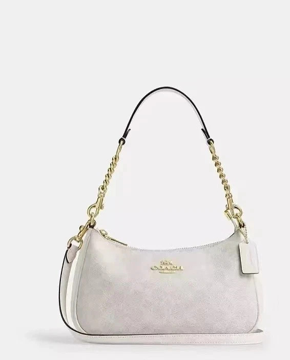 COACH Teri Shoulder Bag in Signature Canvas white new