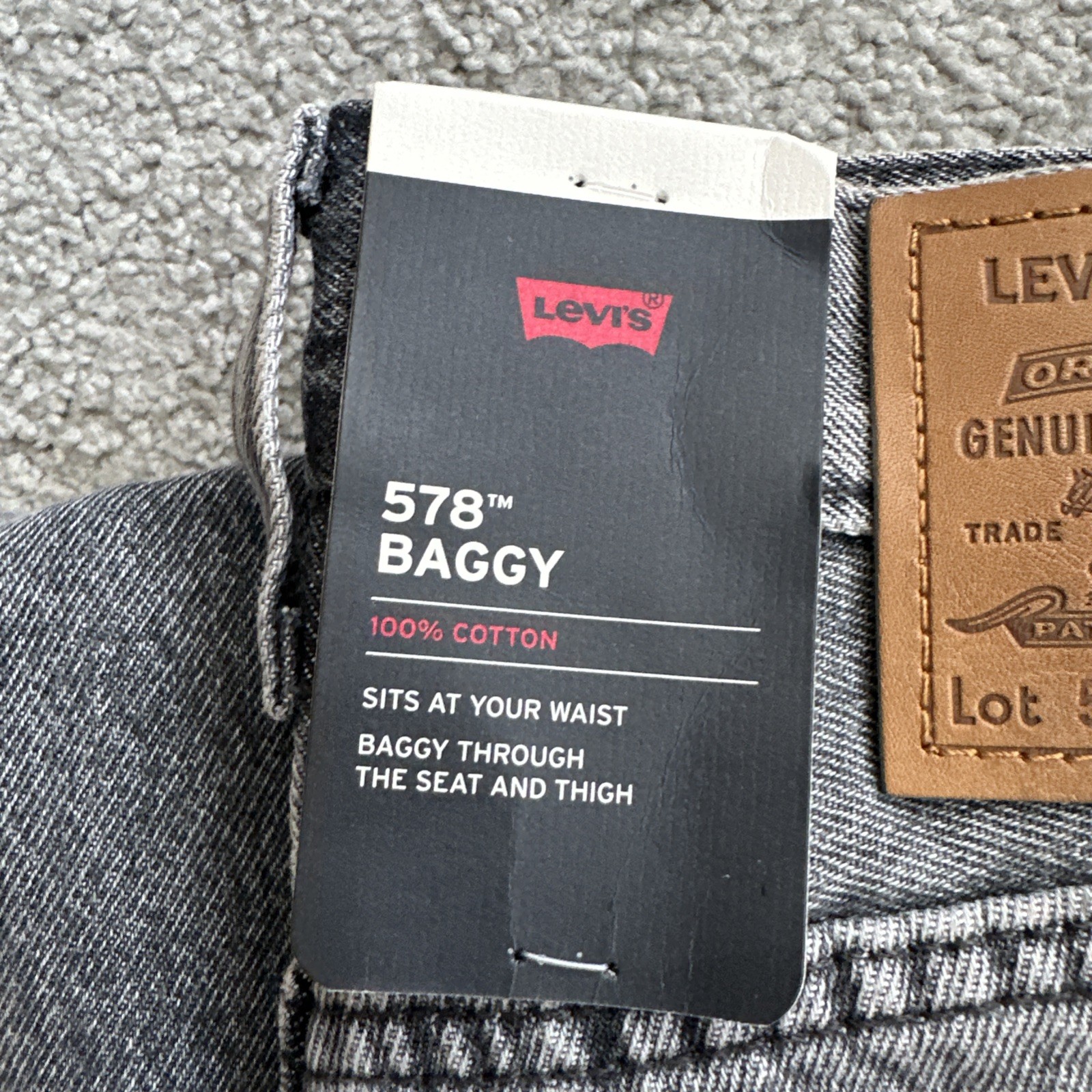 Levi ‘s Premium Men’s 578 Baggy Throughout Denim Jeans Sz. 32Wx30 Gray New