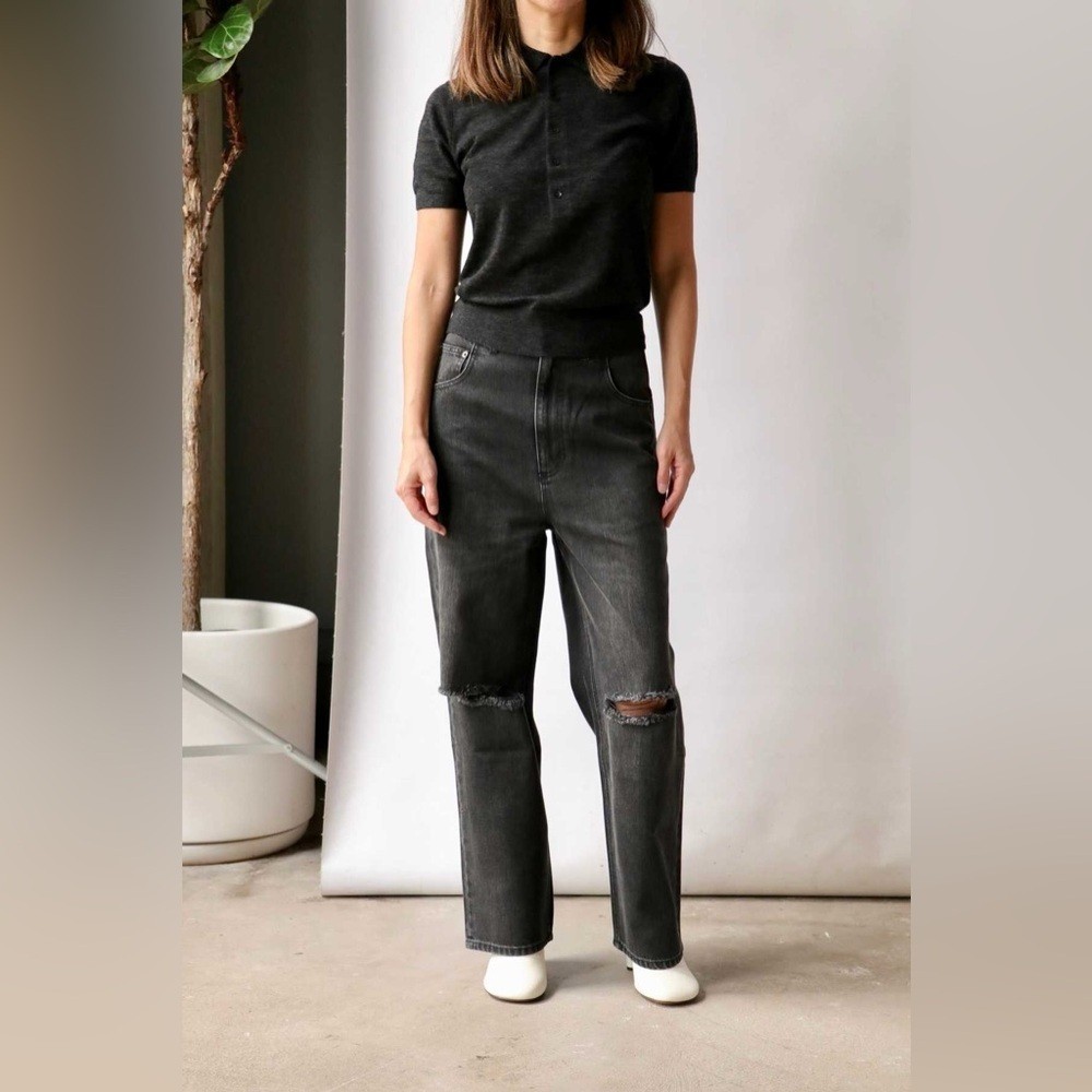 Tibi Ryder Jean in Vintage Wash Black Denim size 24