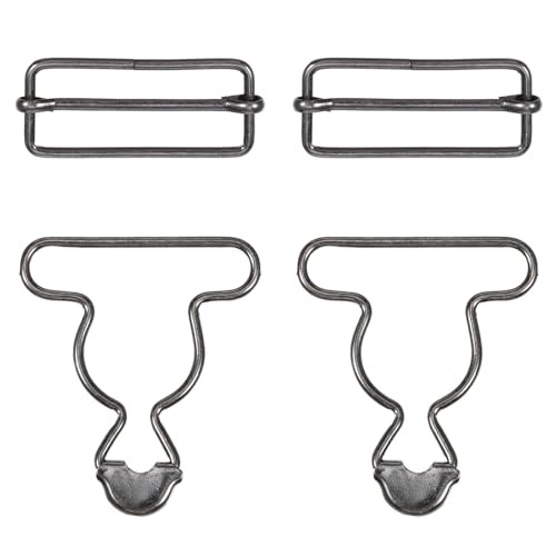 2Pairs Overall Buckles Replacement Adjustable Jean Overalls 3.8cm/1.5inch Black