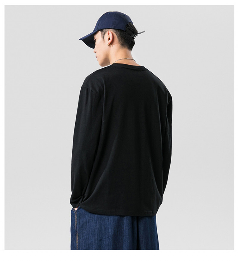 New Men’s Solid Color T-shirt Pure Cotton Top Inside A Student Leggings