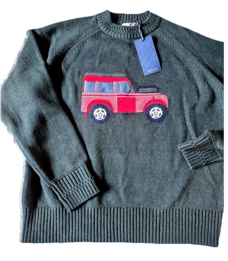 Joules Rutland Green Intarsia 4×4 Cotton Rich Jumper XL (UK20-22) BNWT RRP£69