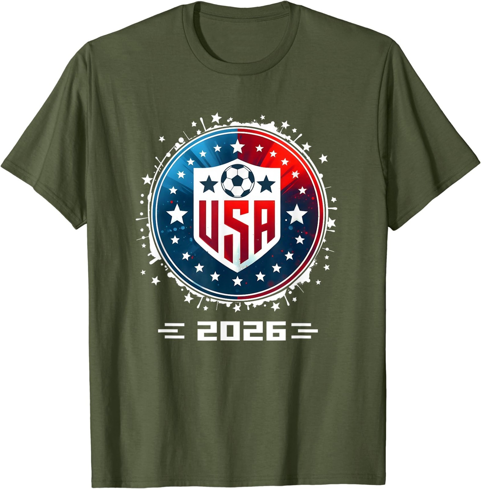 USA Soccer Player Men Soccer T-Shirt Football Fan Tee Patriotic Sports Gift